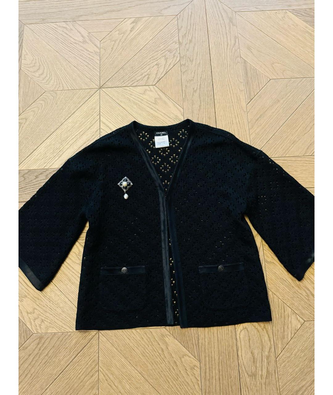 CHANEL Черное шелковое повседневное платье, фото 5