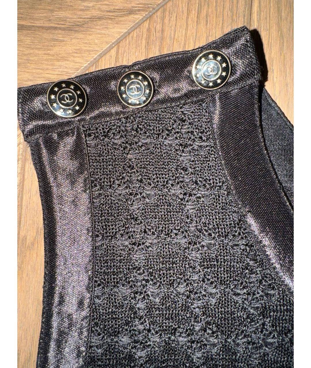 CHANEL Черное шелковое повседневное платье, фото 6