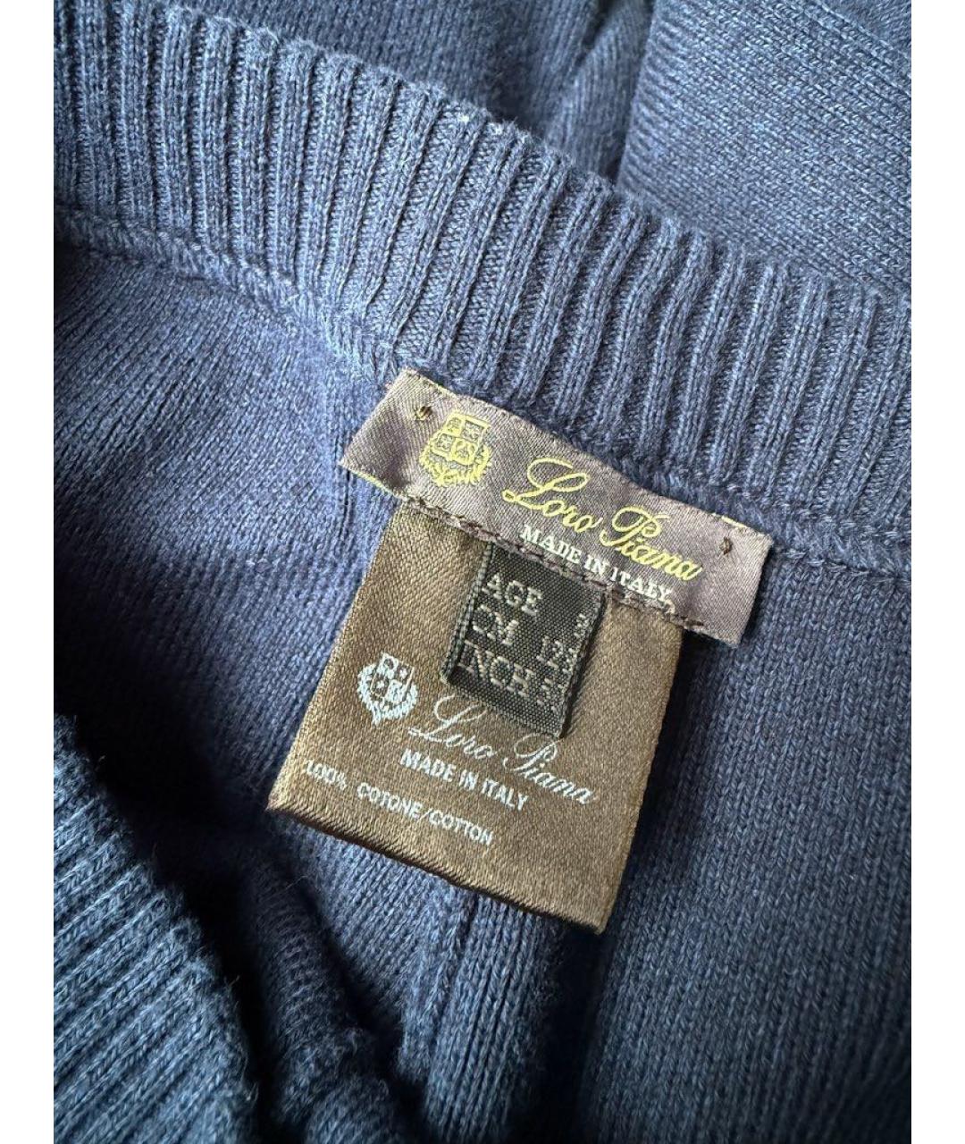 LORO PIANA Темно-синие хлопковые брюки и шорты, фото 4