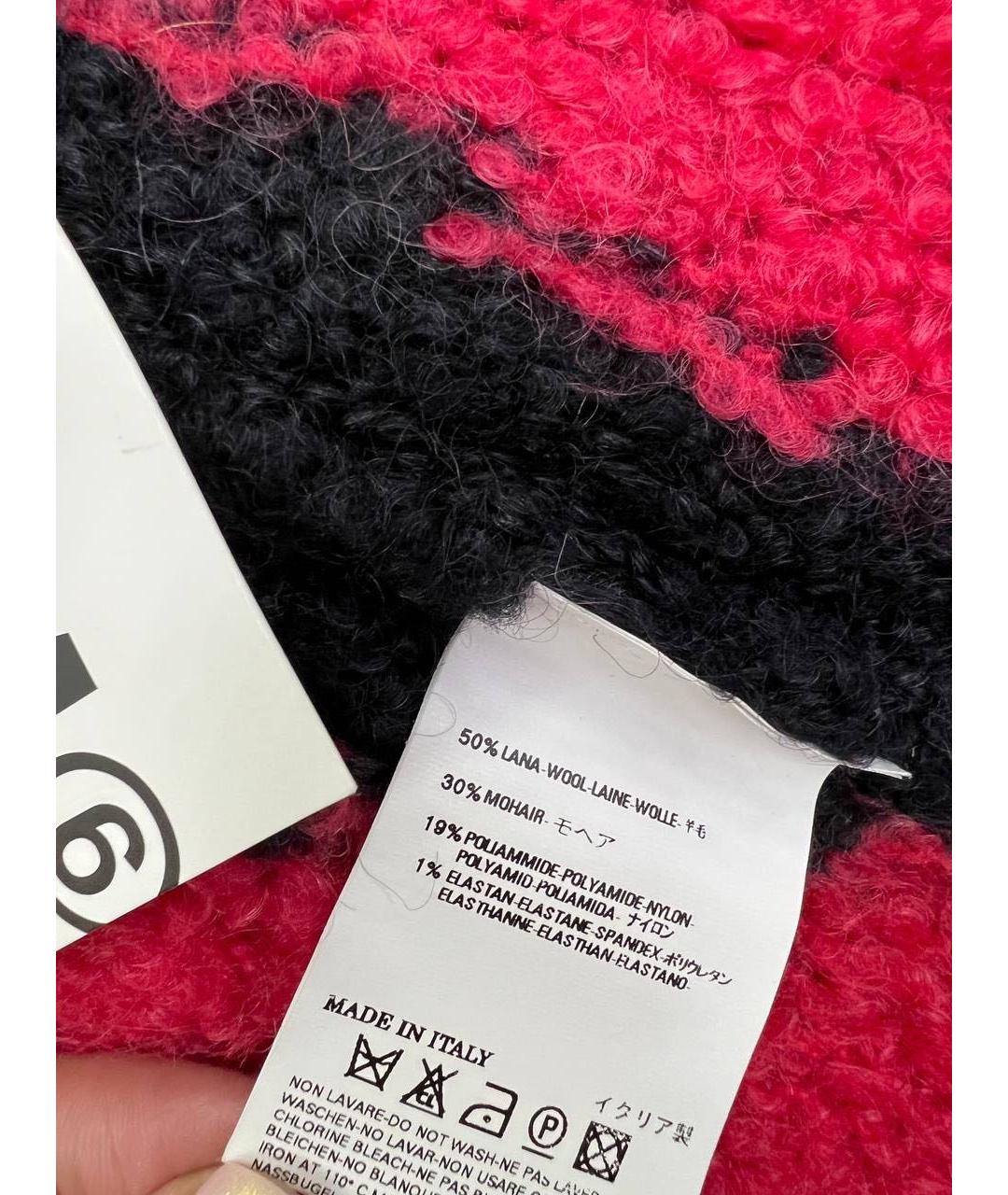 MM6 MAISON MARGIELA Красный шерстяной шарф, фото 2