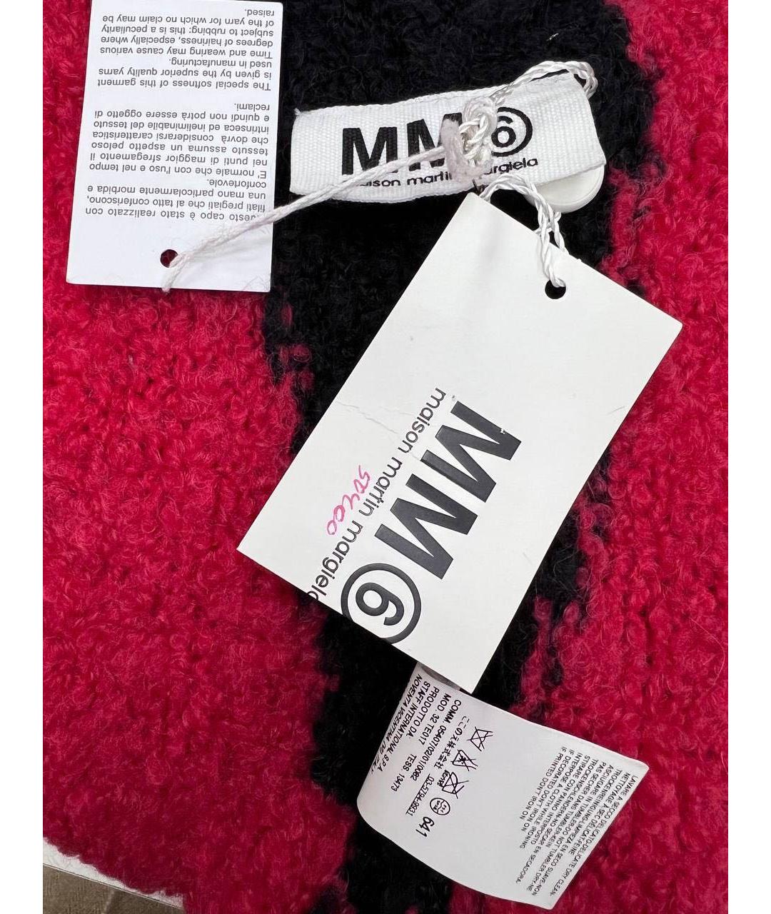 MM6 MAISON MARGIELA Красный шерстяной шарф, фото 3