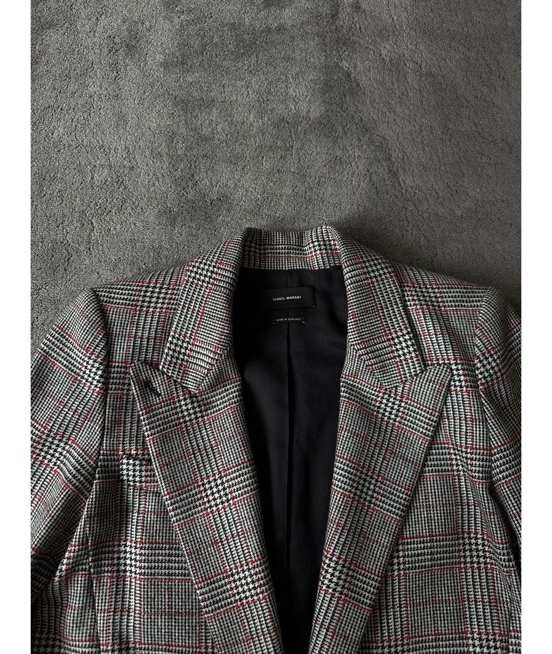 ISABEL MARANT Серый шерстяной жакет/пиджак, фото 3
