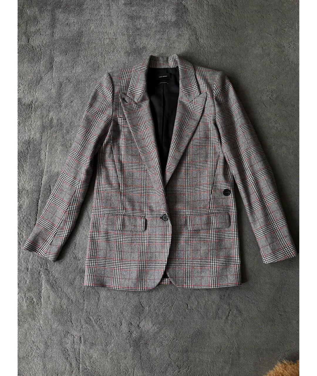 ISABEL MARANT Серый шерстяной жакет/пиджак, фото 8