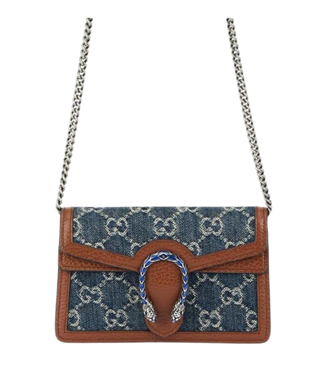 GUCCI Темно-синяя тканевая сумка через плечо, фото 1