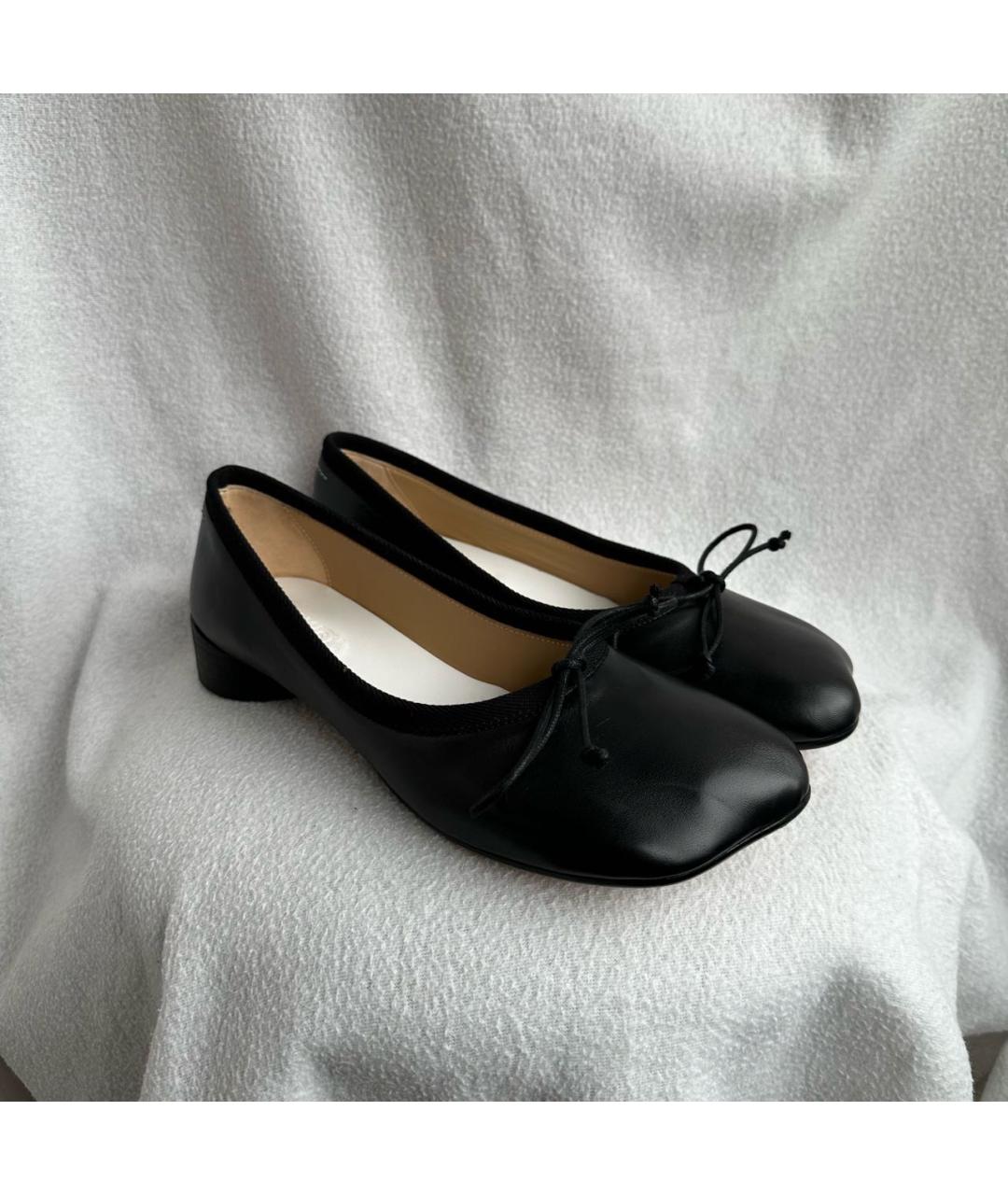 MM6 MAISON MARGIELA Черные кожаные балетки, фото 2