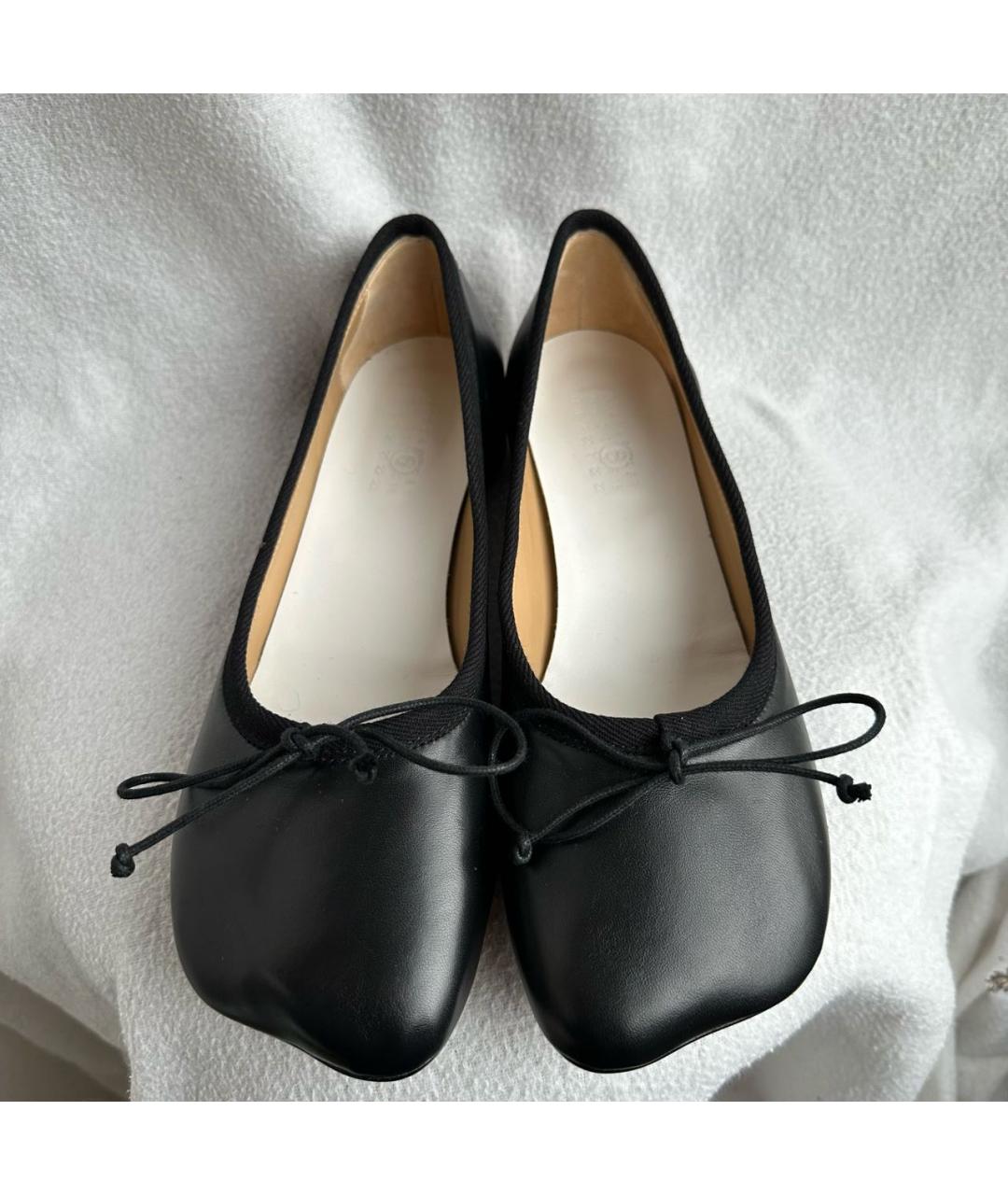MM6 MAISON MARGIELA Черные кожаные балетки, фото 3