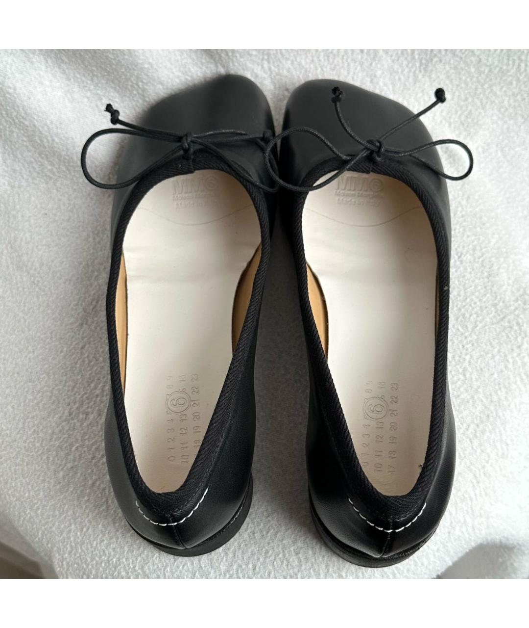 MM6 MAISON MARGIELA Черные кожаные балетки, фото 4