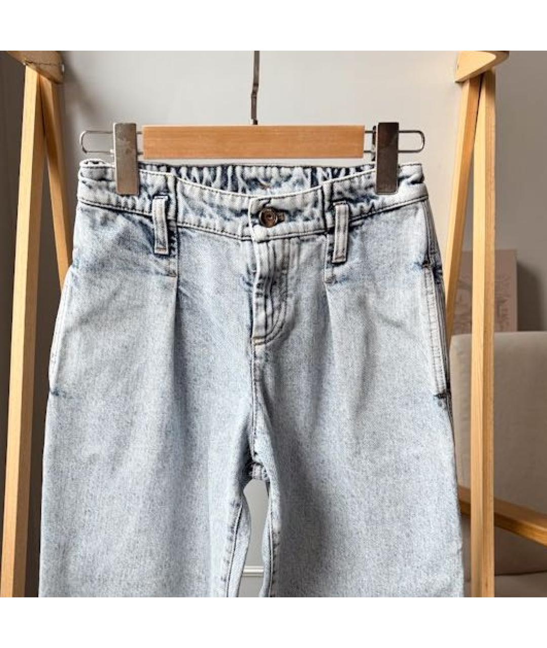 BRUNELLO CUCINELLI Голубые деним детские джинсы, фото 3