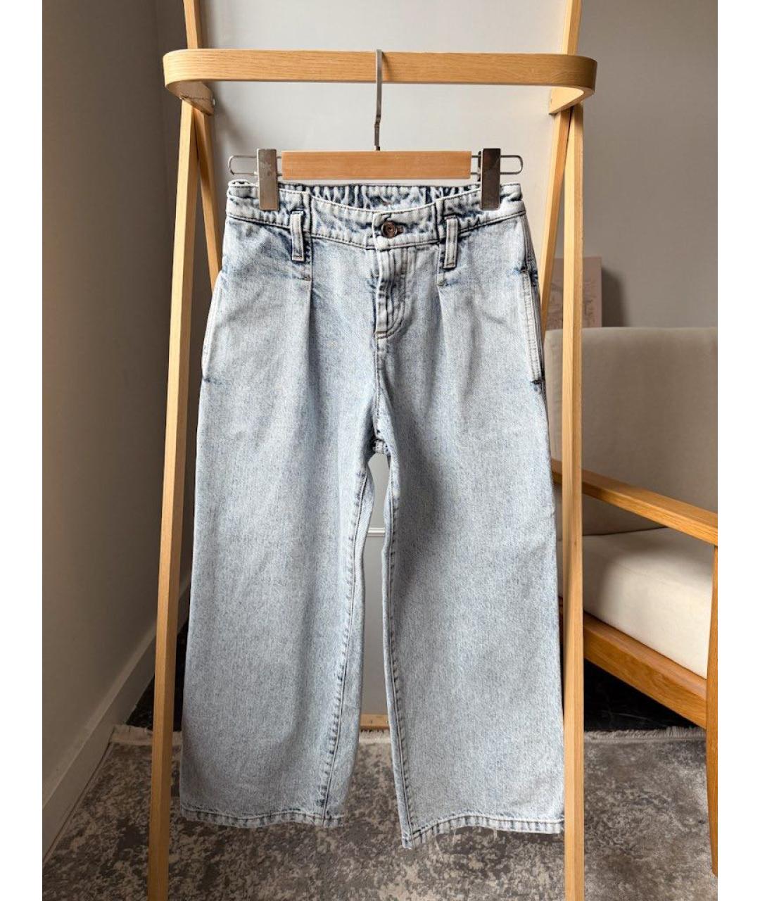 BRUNELLO CUCINELLI Голубые деним детские джинсы, фото 5