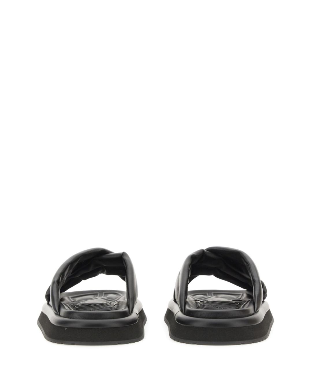 DOLCE&GABBANA Черные шлепанцы из искусственной кожи, фото 3