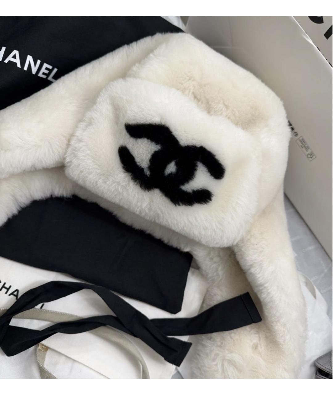 CHANEL Белая шерстяная шапка, фото 3