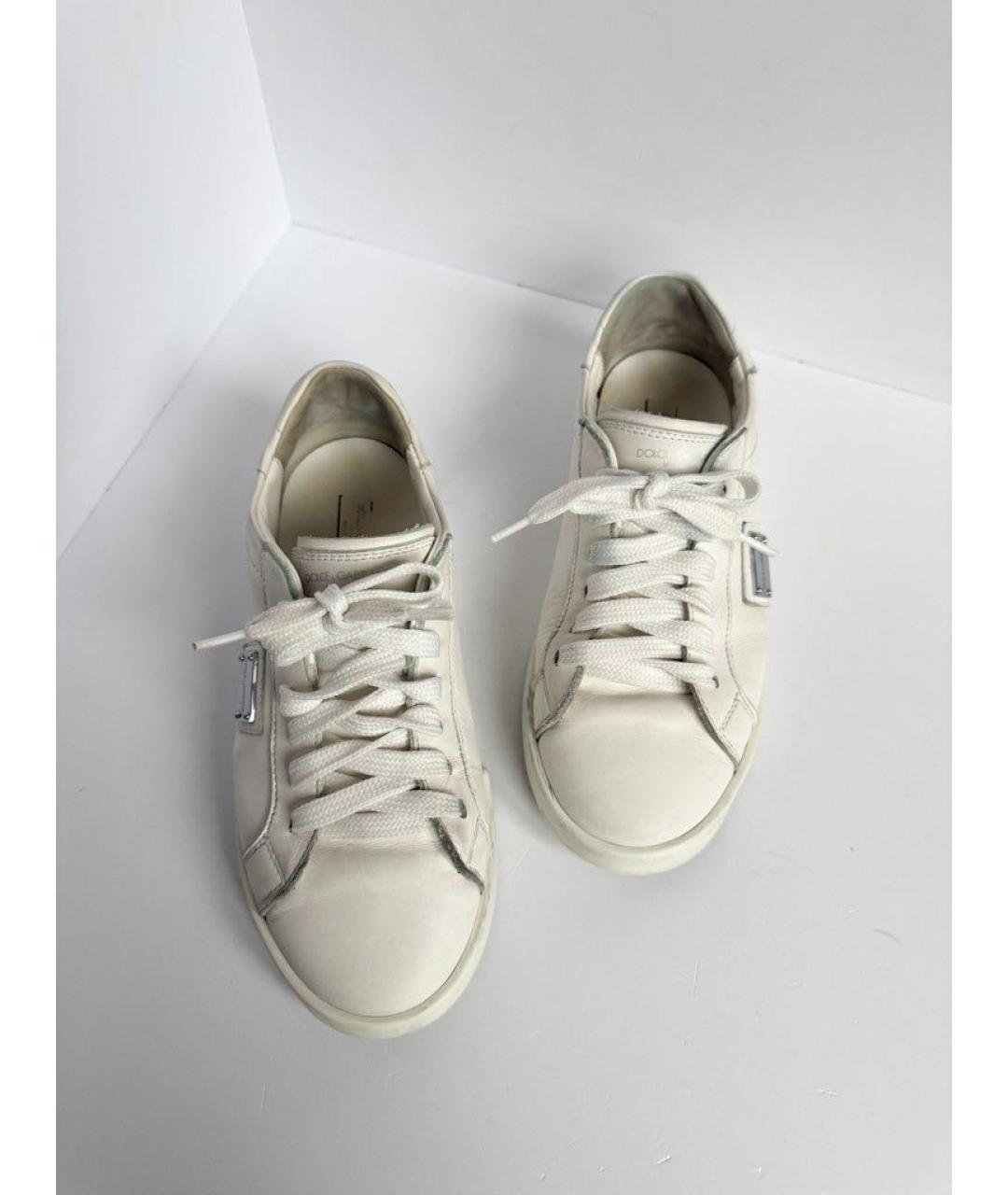 DOLCE & GABBANA KIDS Белые кожаные кеды, фото 3