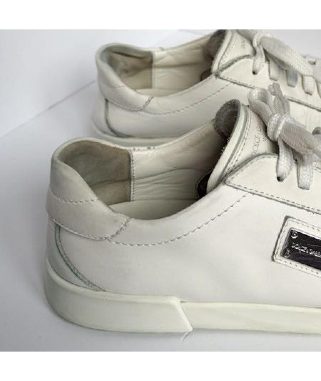 DOLCE & GABBANA KIDS Белые кожаные кеды, фото 4