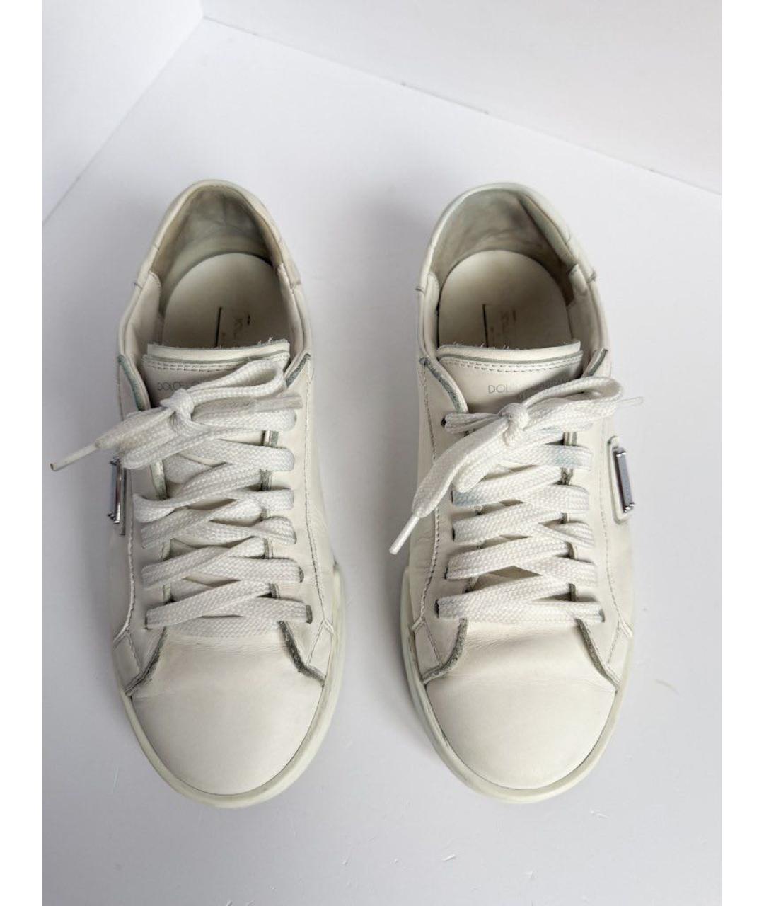 DOLCE & GABBANA KIDS Белые кожаные кеды, фото 2