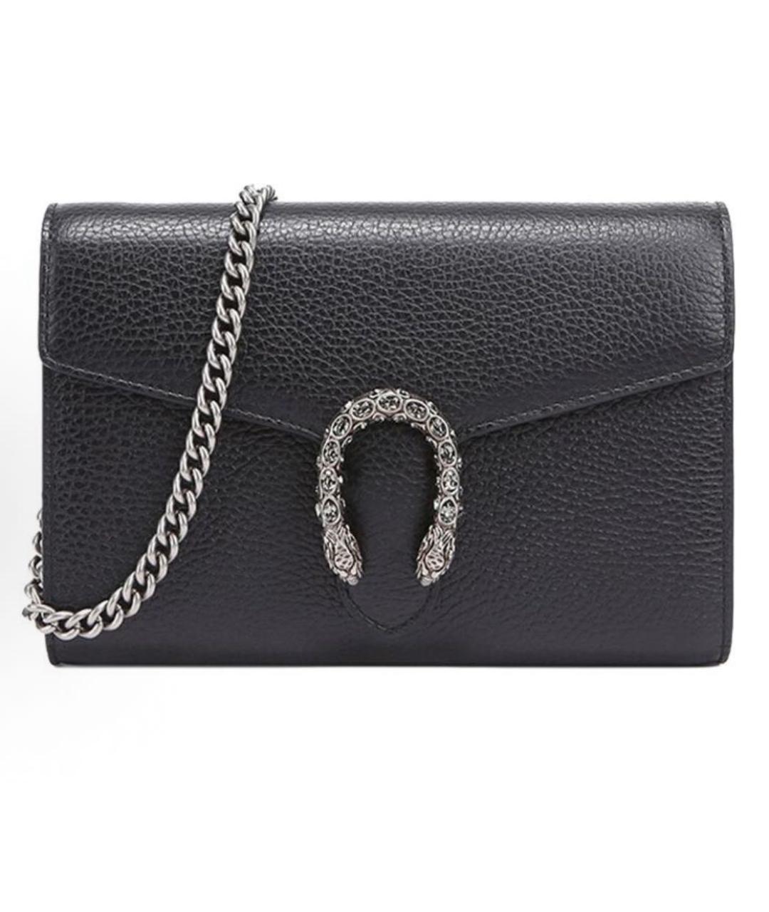 GUCCI Черная кожаная сумка через плечо, фото 4