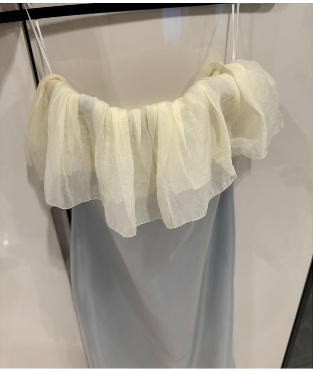 OFF-WHITE Голубое шелковое вечернее платье, фото 6