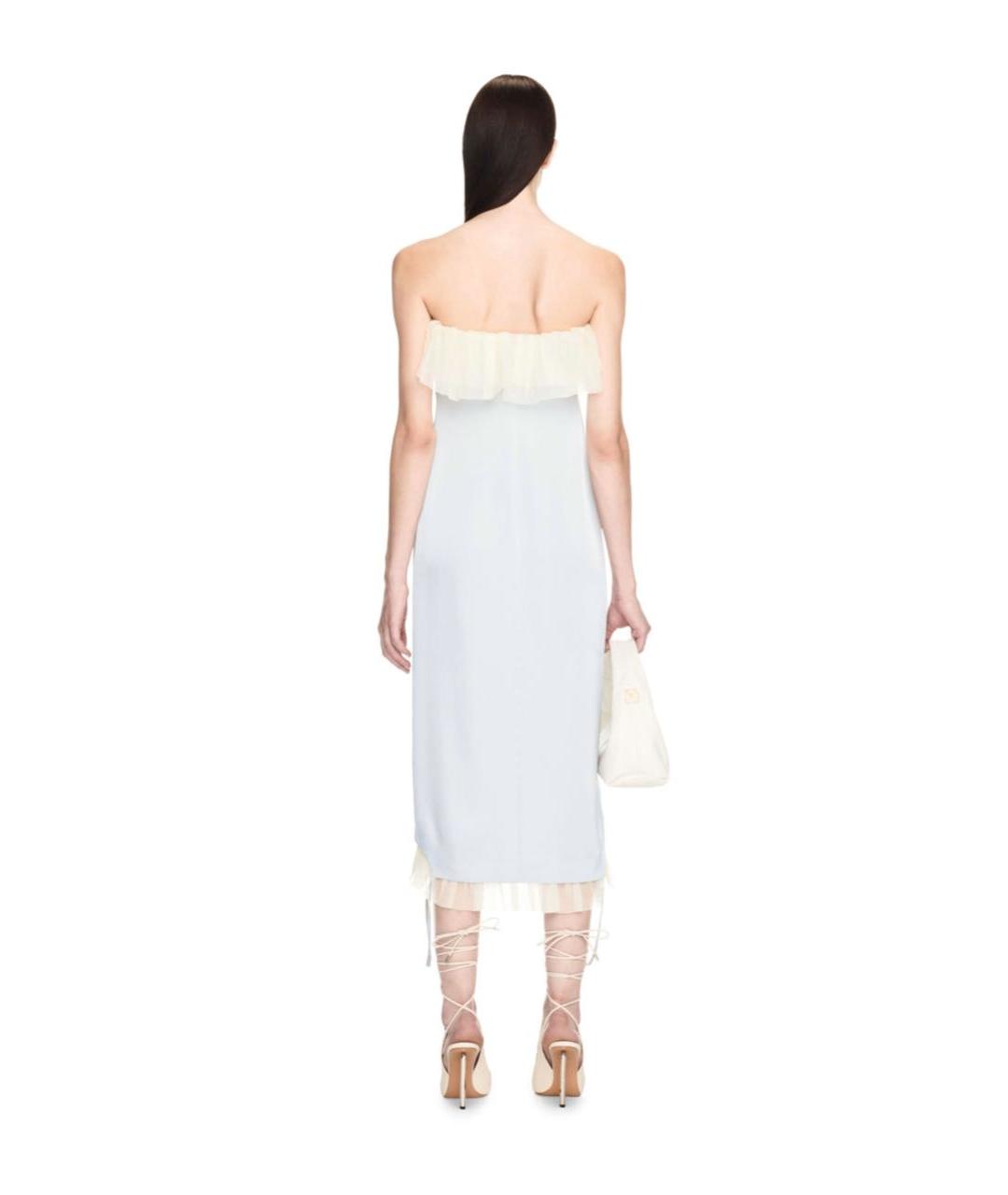 OFF-WHITE Голубое шелковое вечернее платье, фото 4