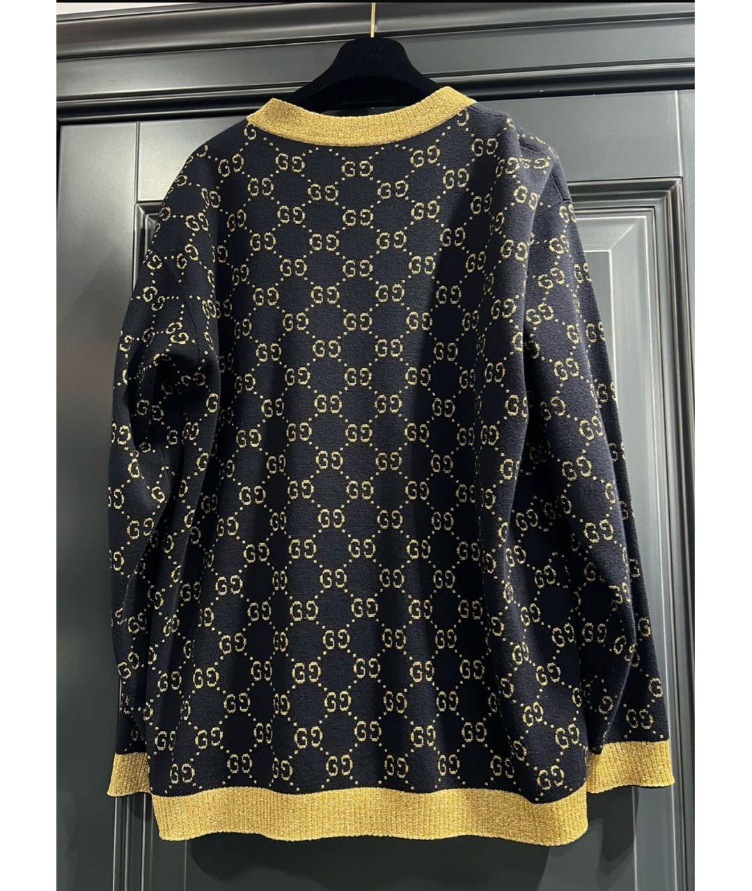 GUCCI Темно-синий хлопковый кардиган, фото 2