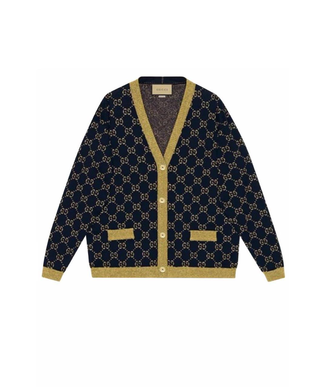 GUCCI Темно-синий хлопковый кардиган, фото 1