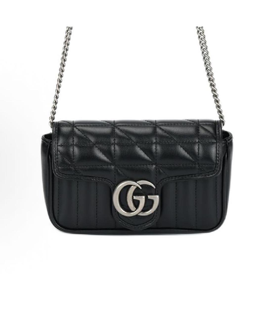 GUCCI Черная кожаная сумка через плечо, фото 5