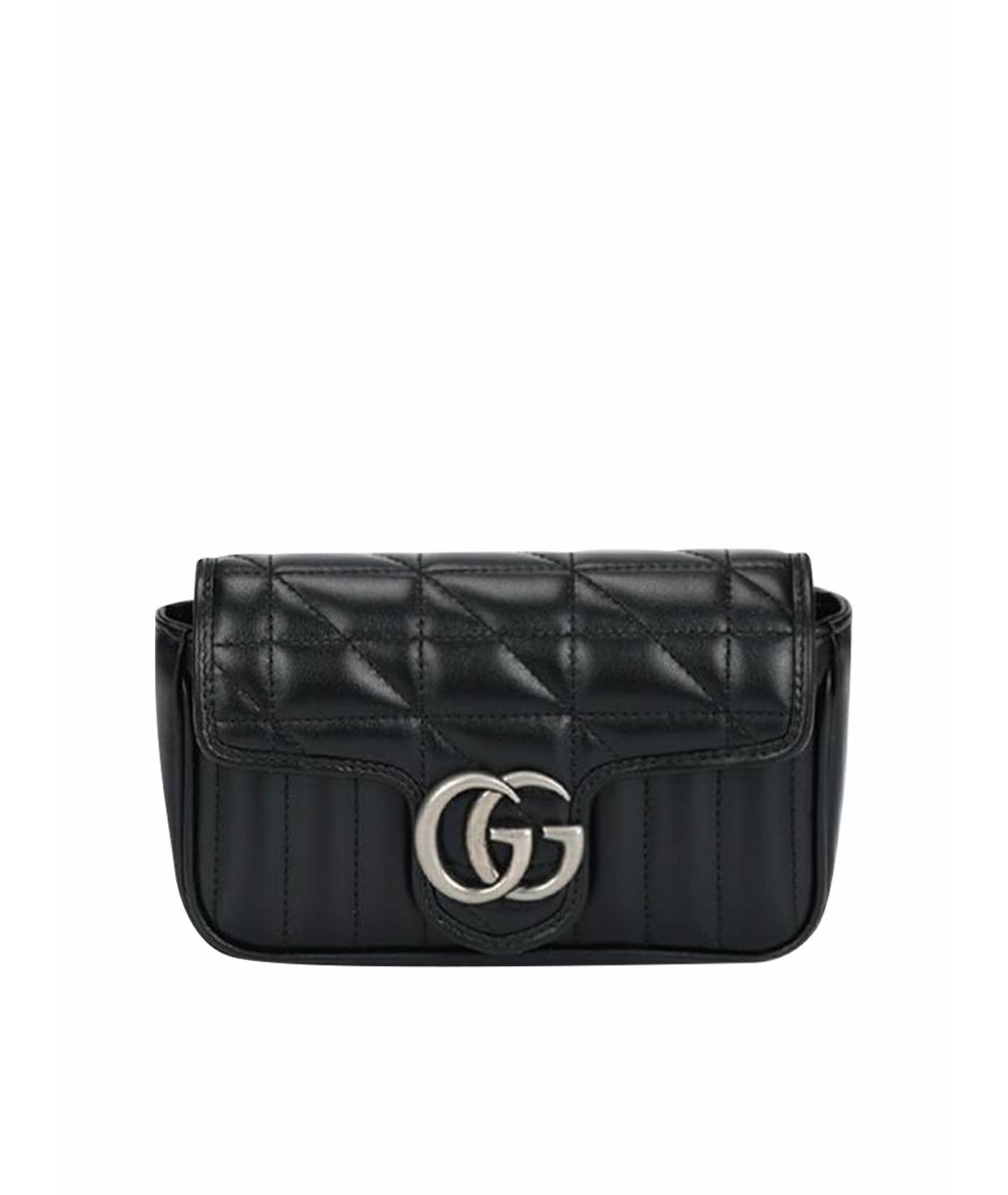 GUCCI Черная кожаная сумка через плечо, фото 1