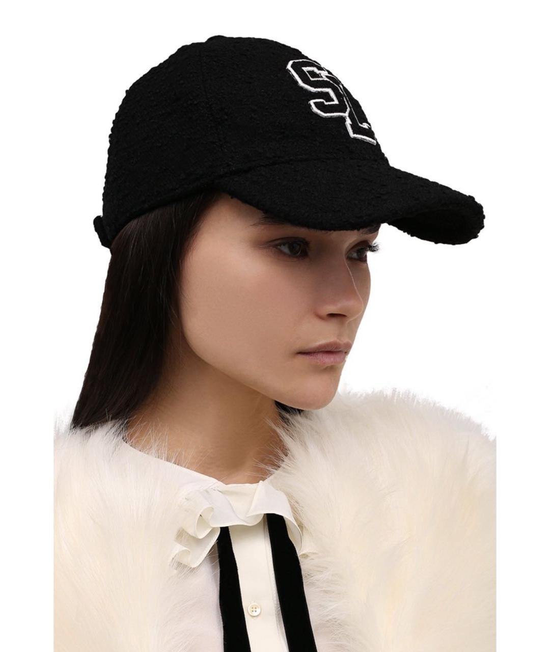 SAINT LAURENT Черная шерстяная кепка, фото 2