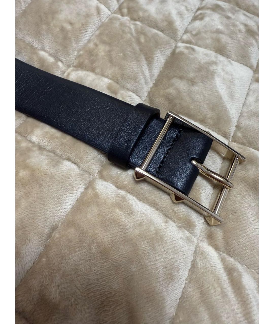 VALENTINO Черный кожаный ремень, фото 2