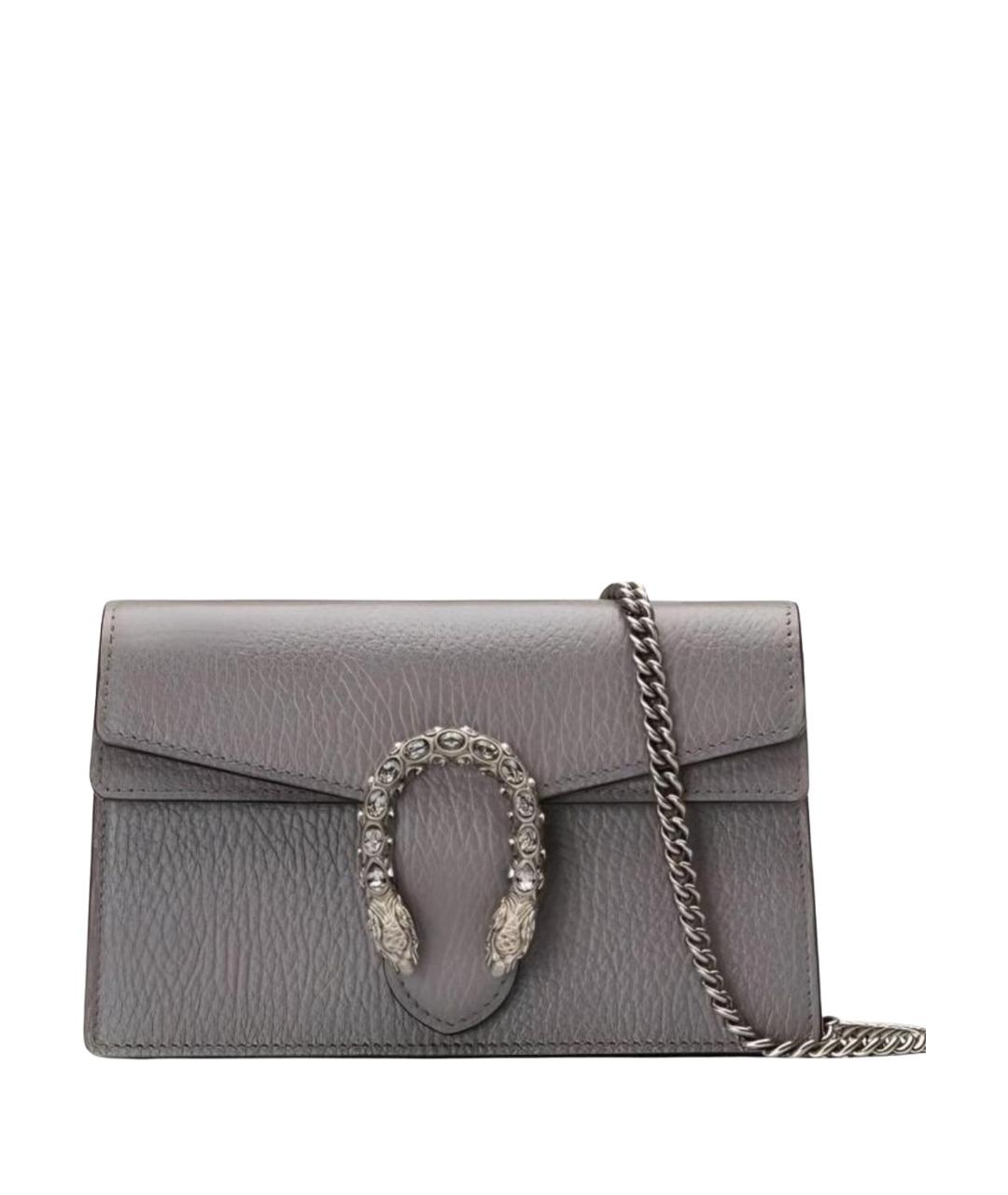 GUCCI Серая кожаная сумка через плечо, фото 1