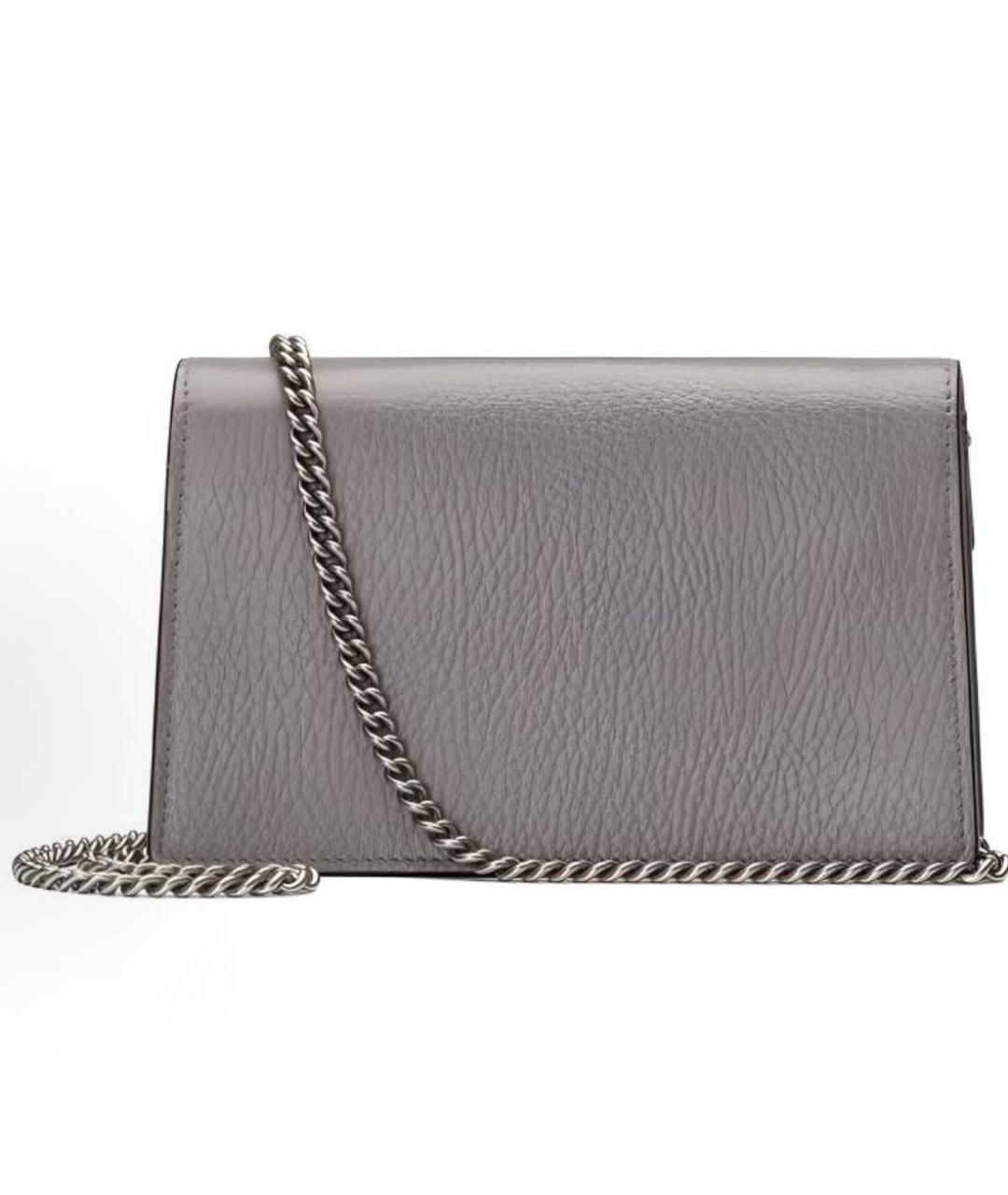 GUCCI Серая кожаная сумка через плечо, фото 3