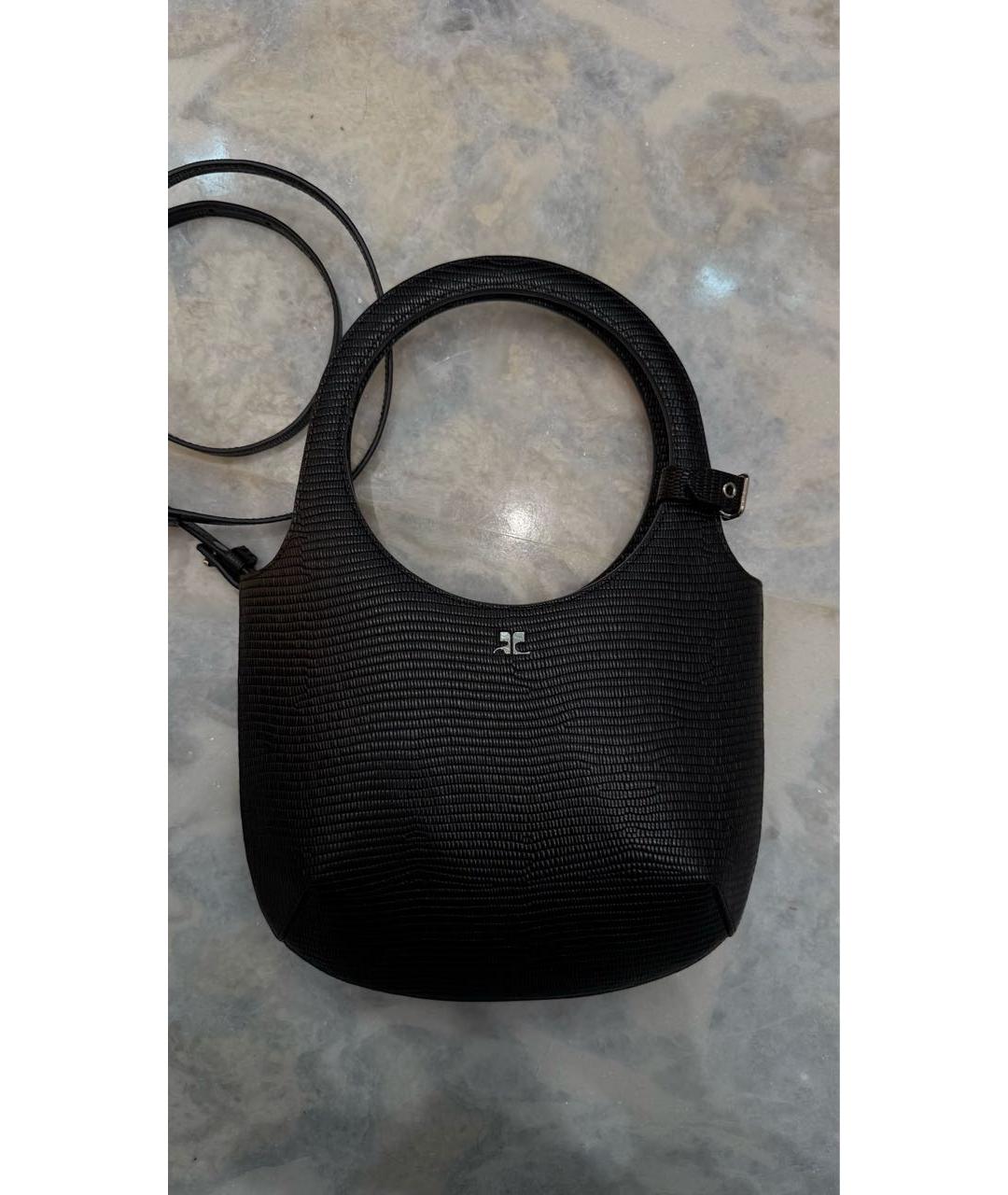 COURREGES Черная кожаная сумка через плечо, фото 6