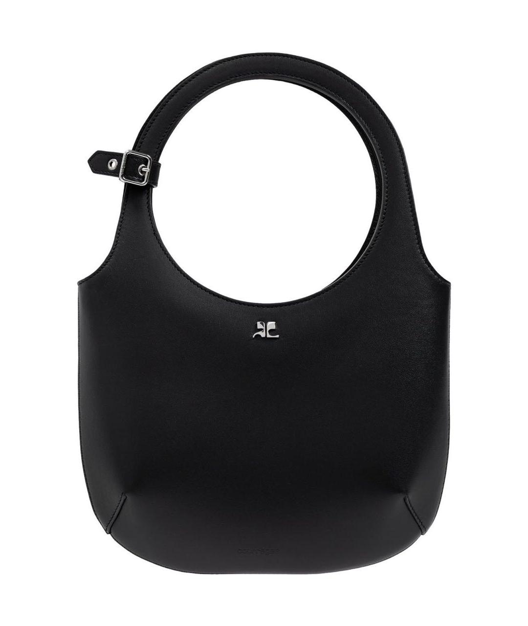 COURREGES Черная кожаная сумка через плечо, фото 1