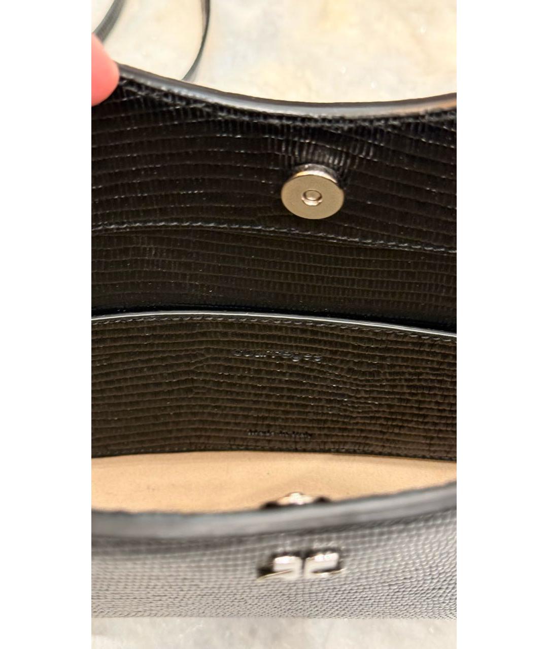 COURREGES Черная кожаная сумка через плечо, фото 4