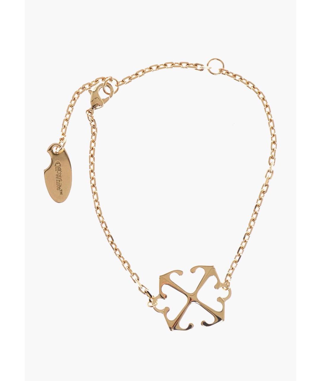 OFF-WHITE Золотой латунный браслет, фото 4