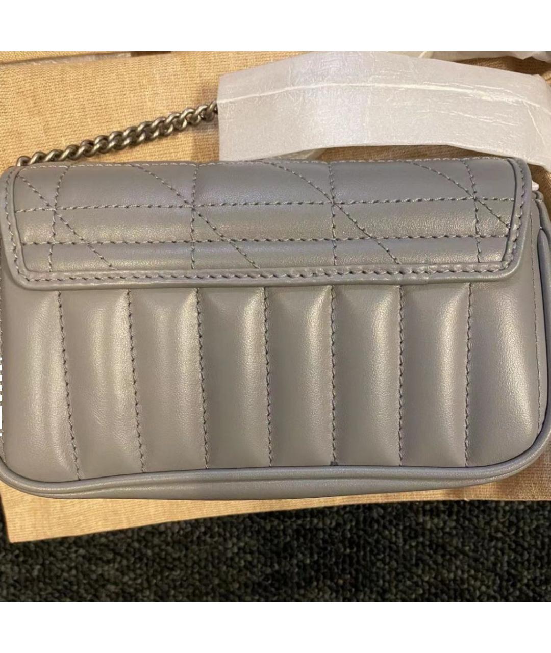 GUCCI Серая кожаная сумка через плечо, фото 3