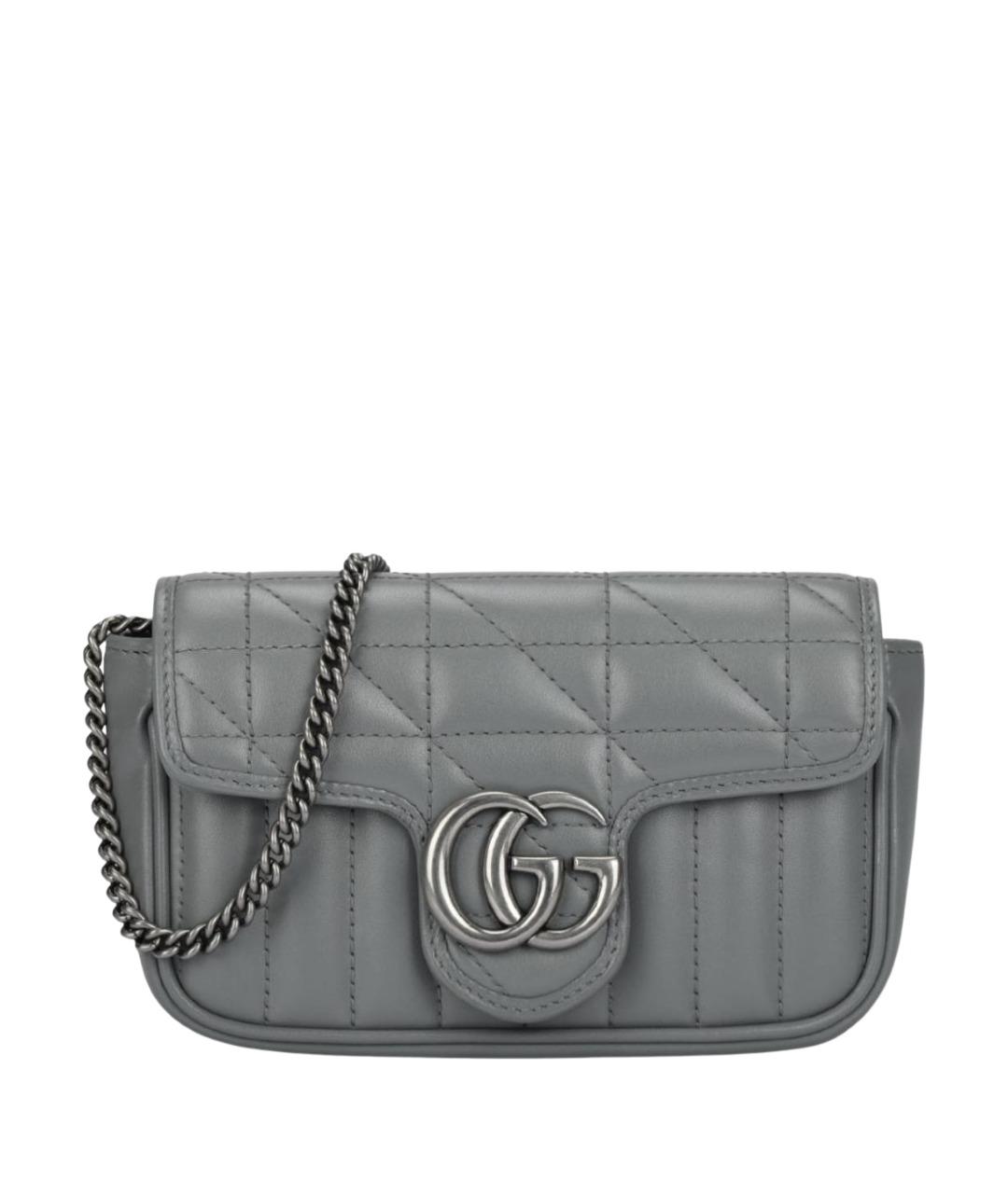 GUCCI Серая кожаная сумка через плечо, фото 1