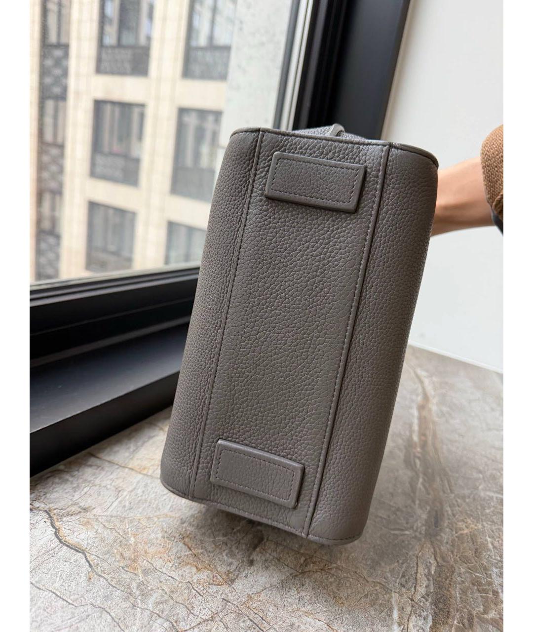 SAINT LAURENT Серая кожаная сумка через плечо, фото 7