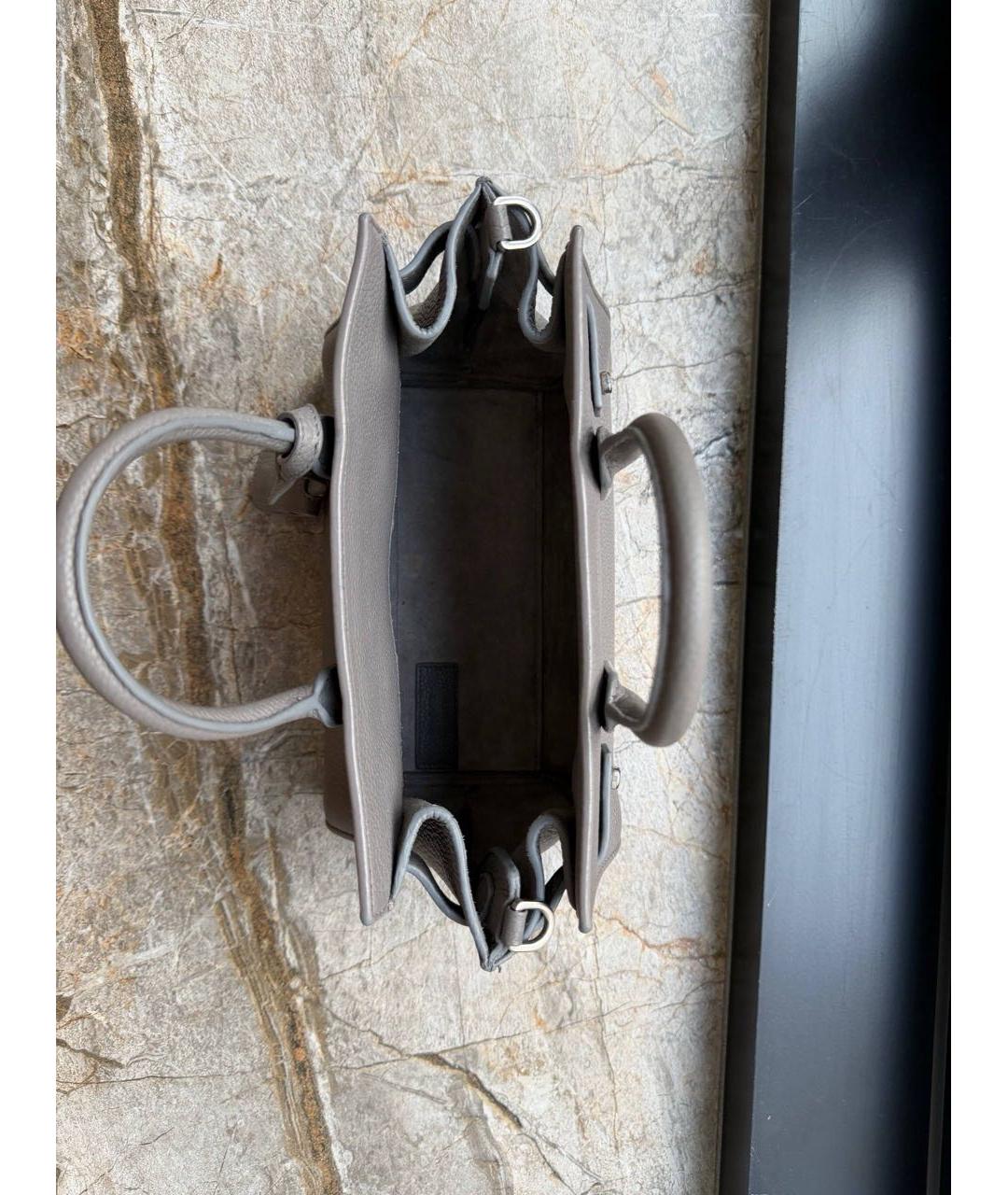 SAINT LAURENT Серая кожаная сумка через плечо, фото 4