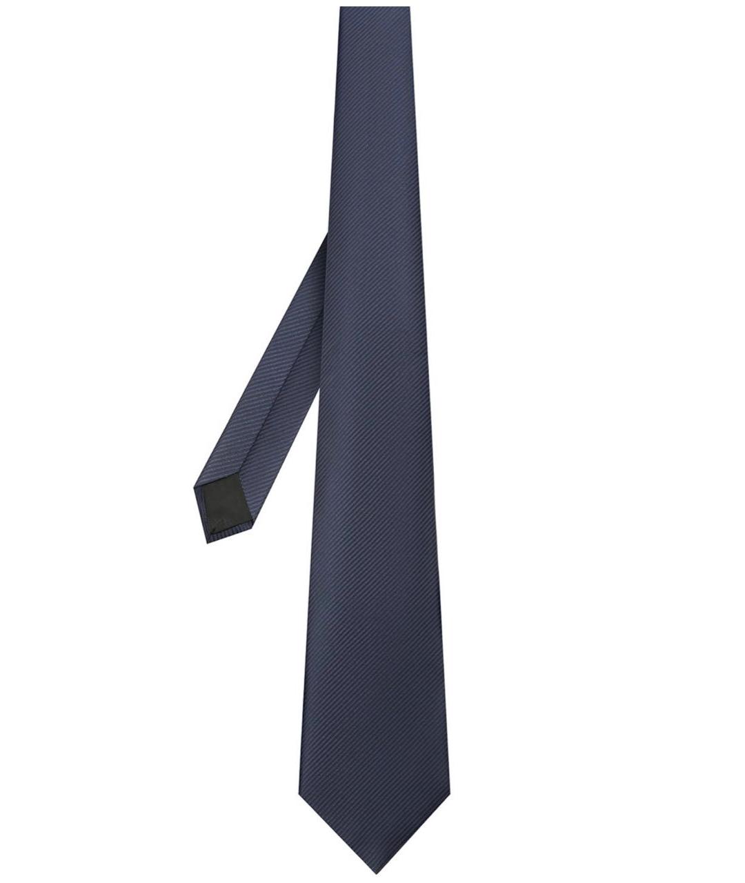 LANVIN Темно-синий шелковый галстук, фото 1