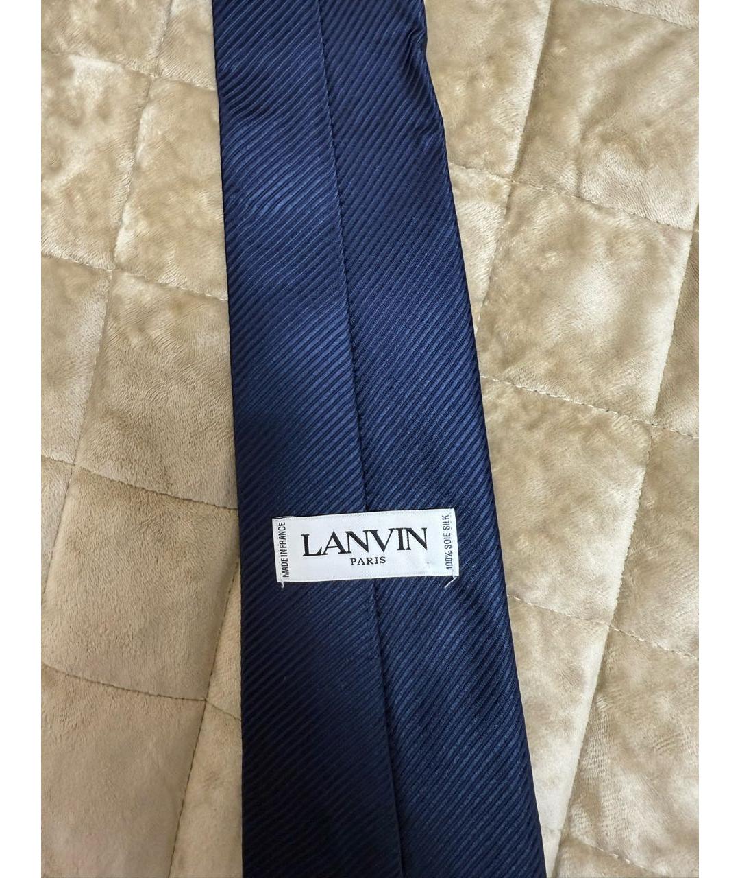 LANVIN Темно-синий шелковый галстук, фото 3