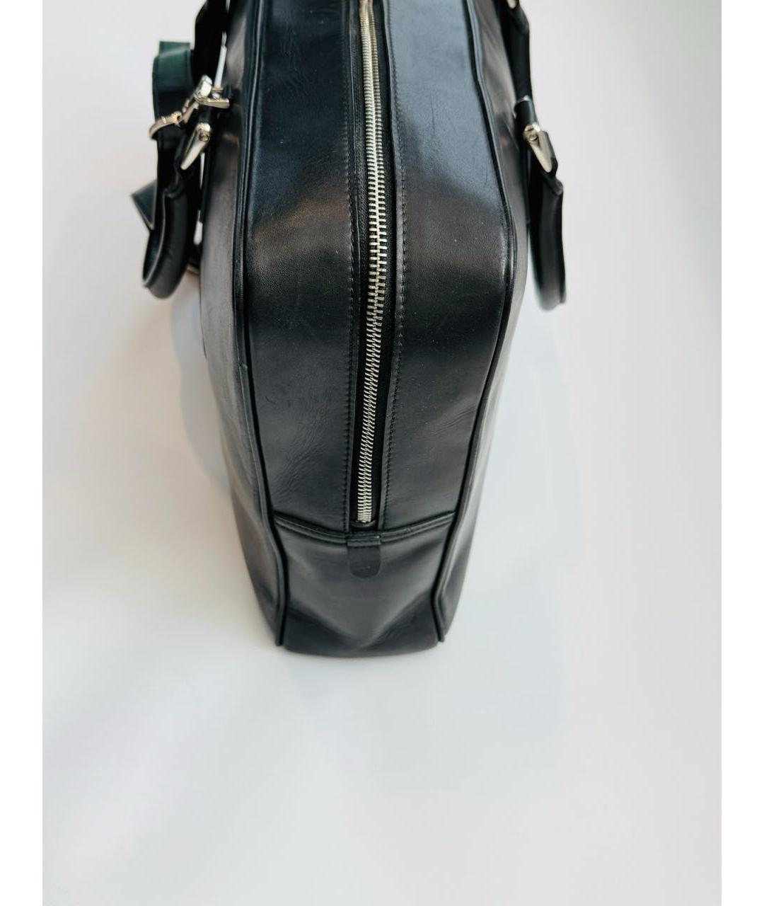 ISAIA Черный кожаный портфель, фото 3