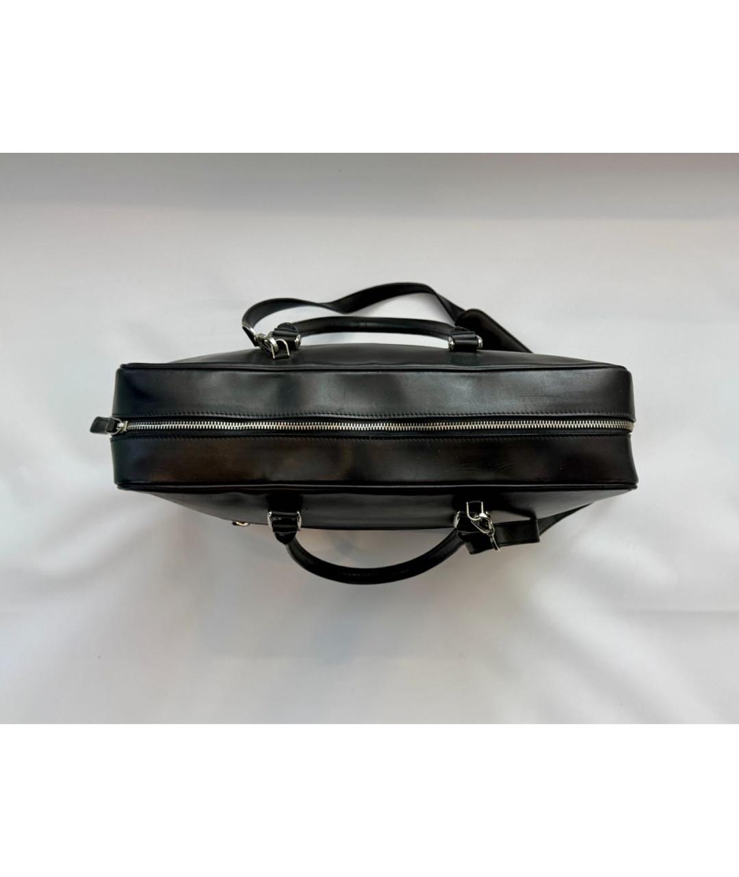 ISAIA Черный кожаный портфель, фото 7