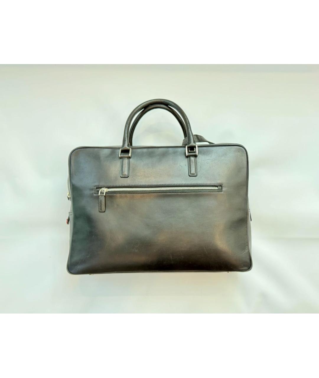 ISAIA Черный кожаный портфель, фото 2