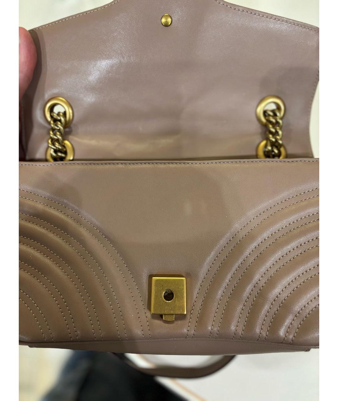 GUCCI Бежевая кожаная сумка через плечо, фото 4