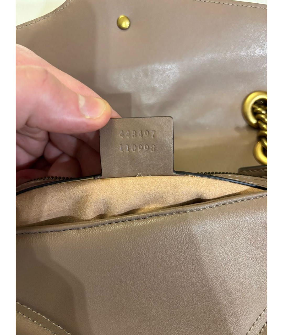 GUCCI Бежевая кожаная сумка через плечо, фото 5