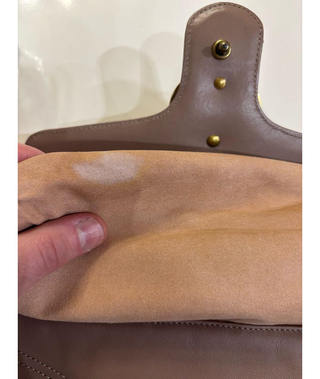 GUCCI Бежевая кожаная сумка через плечо, фото 6