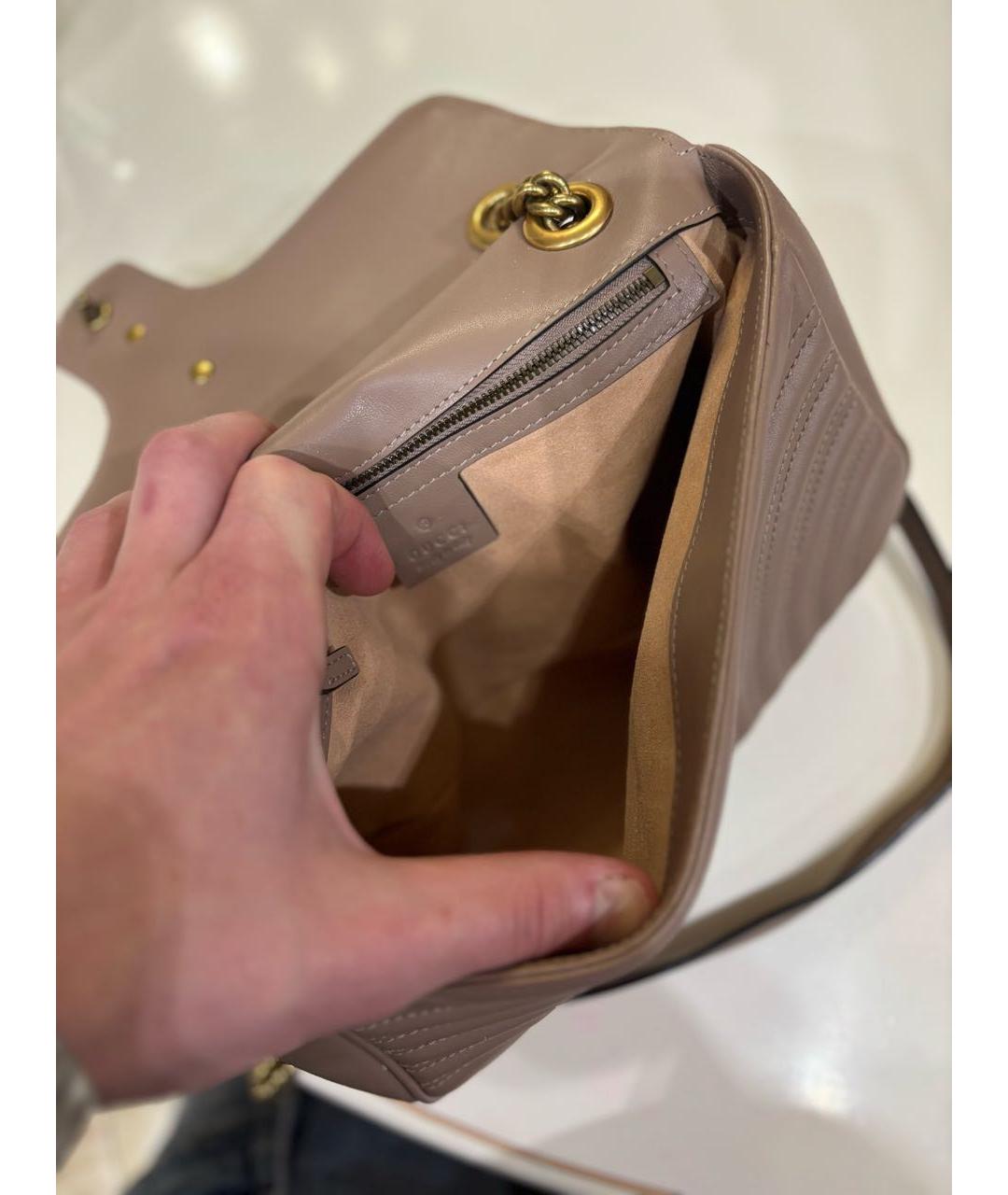 GUCCI Бежевая кожаная сумка через плечо, фото 3