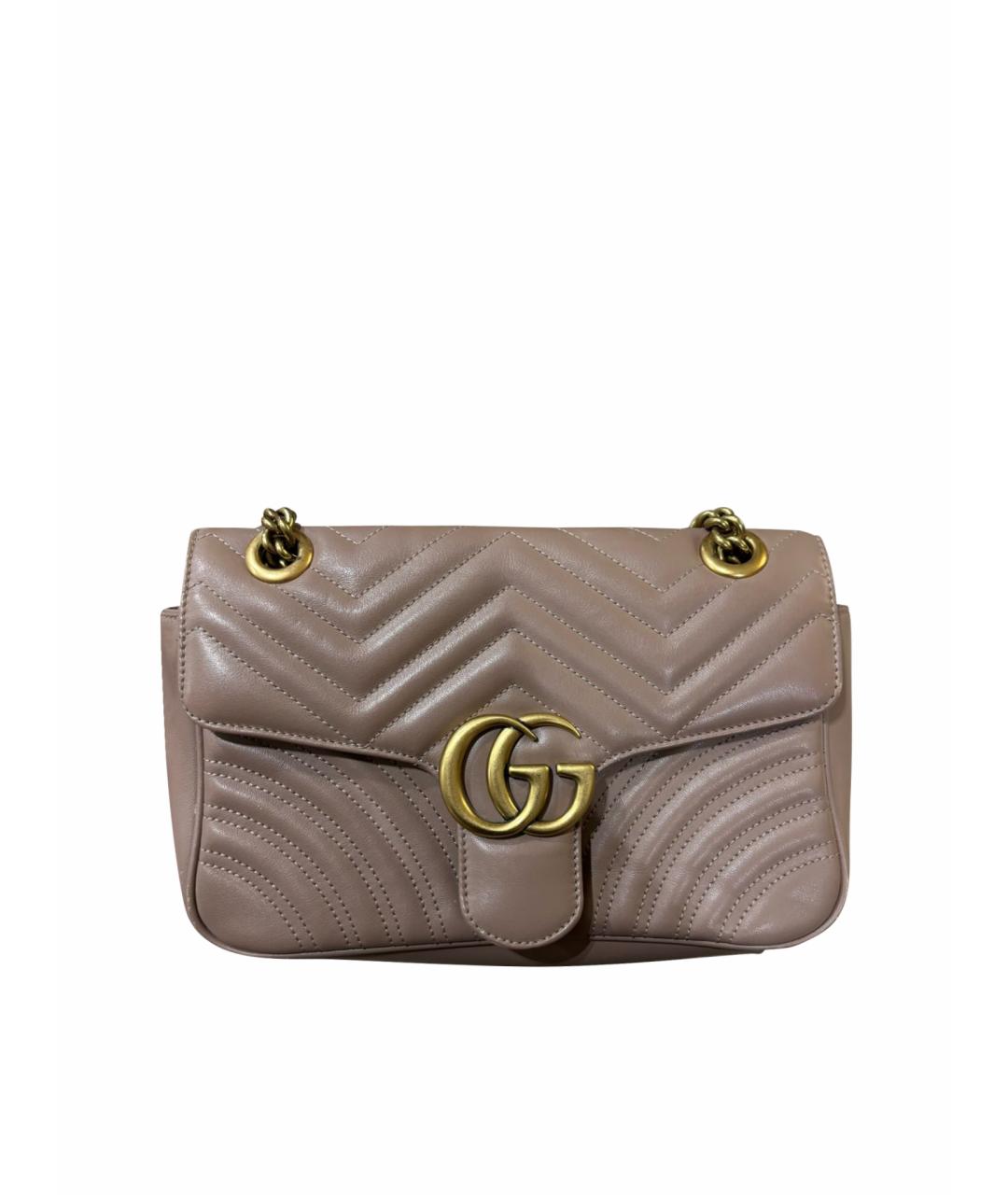 GUCCI Бежевая кожаная сумка через плечо, фото 1