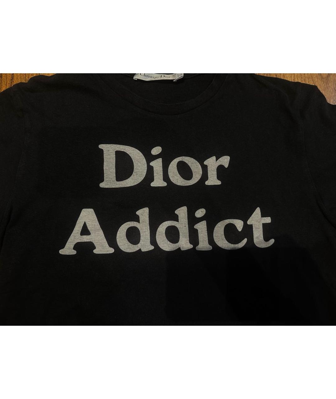 CHRISTIAN DIOR Черная хлопковая футболка, фото 2