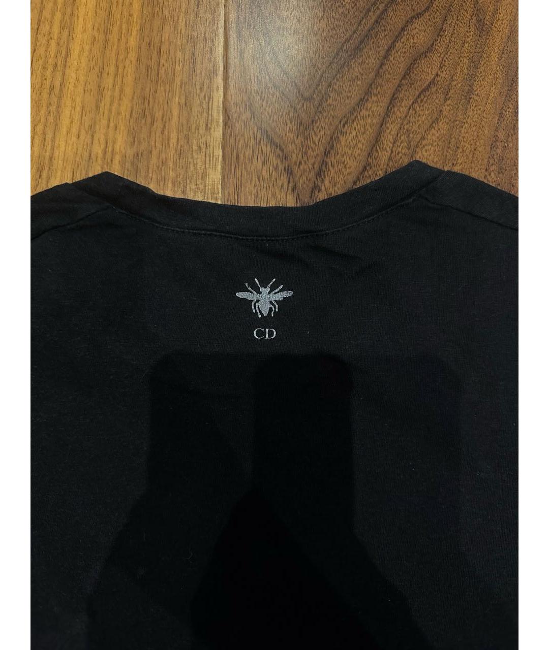 CHRISTIAN DIOR Черная хлопковая футболка, фото 4