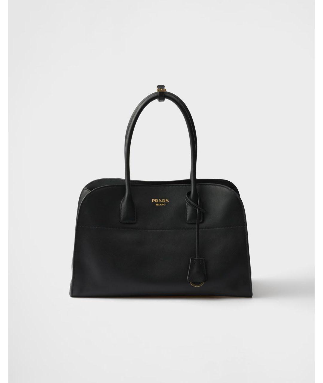 PRADA Черная кожаная сумка тоут, фото 1